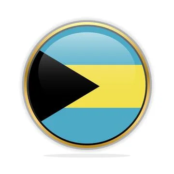 Button Flag Design Template The Bahamas Illustrazione stock