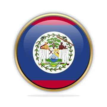 Button Flag Design Template Belize Stock Illustration