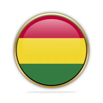 Button Flag Design Template Bolivia Stock Illustration