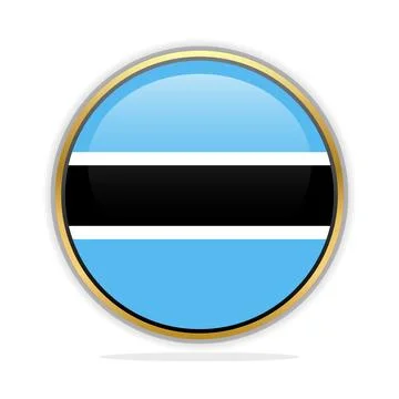 Button Flag Design Template Botswana Stock Illustration