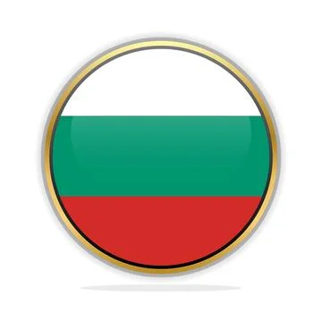 Button Flag Design Template Bulgaria Stock Illustration