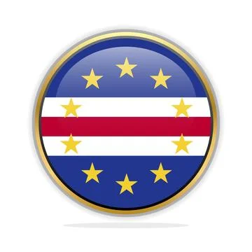 Button Flag Design Template Cabo Verde Stock Illustration