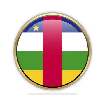 Button Flag Design Template Central African Republic Stock Illustration