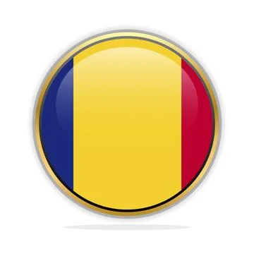 Button Flag Design Template Chad Stock Illustration