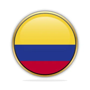 Button Flag Design Template Colombia Stock Illustration