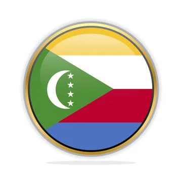 Button Flag Design Template Comoros Illustrazione stock