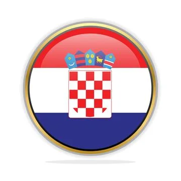 Button Flag Design Template Croatia Stock Illustration