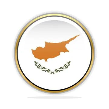 Button Flag Design Template Cyprus Stock Illustration