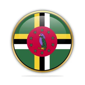 Button Flag Design Template Dominica Stock Illustration