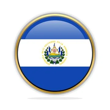 Button Flag Design Template El Salvador Stock Illustration