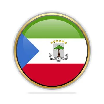 Button Flag Design Template Equatorial Guinea Stock Illustration