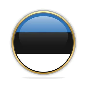 Button Flag Design Template Estonia Stock Illustration