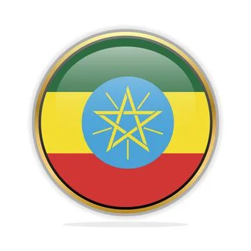 Button Flag Design Template Ethiopia Stock Illustration