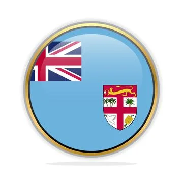 Button Flag Design Template Fiji Stock Illustration