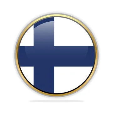 Button Flag Design Template Finland Stock Illustration
