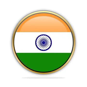Button Flag Design Template India Stock Illustration