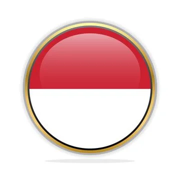 Button Flag Design Template Indonesia Stock Illustration