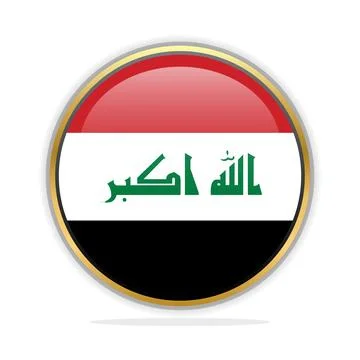 Button Flag Design Template Iraq Stock Illustration