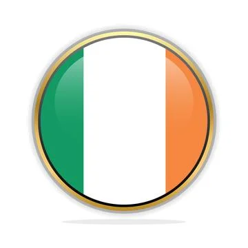 Button Flag Design Template Ireland Stock Illustration