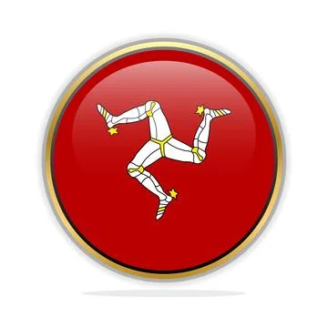 Button Flag Design Template Isle of Man Stock Illustration