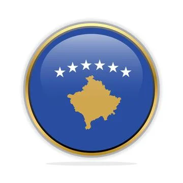 Button Flag Design Template Kosovo Stock Illustration