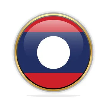 Button Flag Design Template Laos Stock Illustration