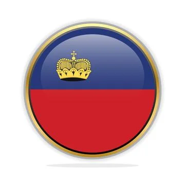 Button Flag Design Template Liechtenstein Stock Illustration