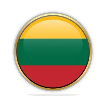 Button Flag Design Template Lithuania Stock Illustration