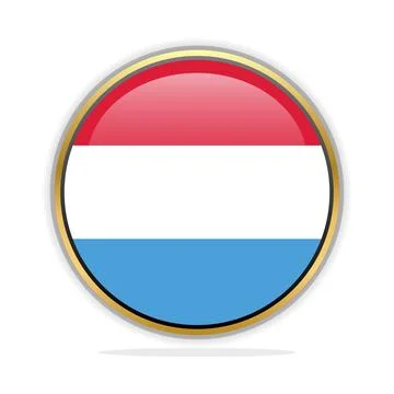 Button Flag Design Template Luxembourg Stock Illustration