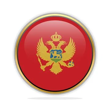 Button Flag Design Template Montenegro Stock Illustration