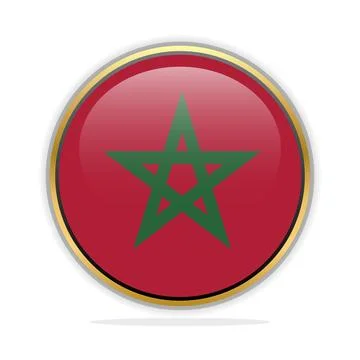Button Flag Design Template Morocco Stock Illustration