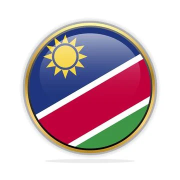 Button Flag Design Template Namibia Stock Illustration