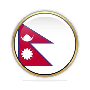 Button Flag Design Template Nepal Stock Illustration