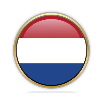 Button Flag Design Template Netherland Stock Illustration