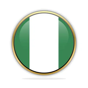 Button Flag Design Template Nigeria Stock Illustration