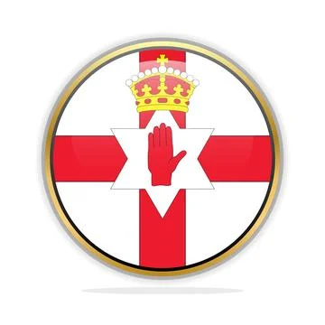 Button Flag Design Template Northern Ireland Stock Illustration