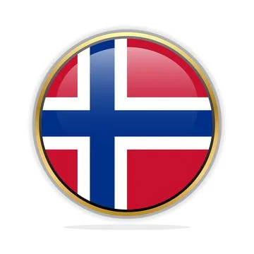 Button Flag Design Template Norway Stock Illustration