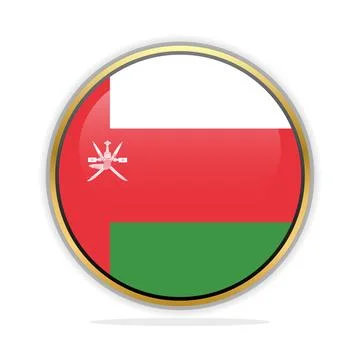 Button Flag Design Template Oman Stock Illustration