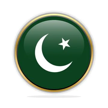 Button Flag Design Template Pakistan Stock Illustration