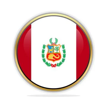 Button Flag Design Template Peru Stock Illustration