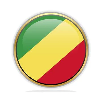 Button Flag Design Template Republic of Congo Stock Illustration