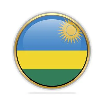Button Flag Design Template Rwanda Stock Illustration