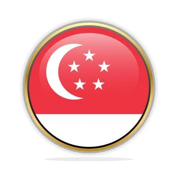 Button Flag Design Template Singapore Stock Illustration