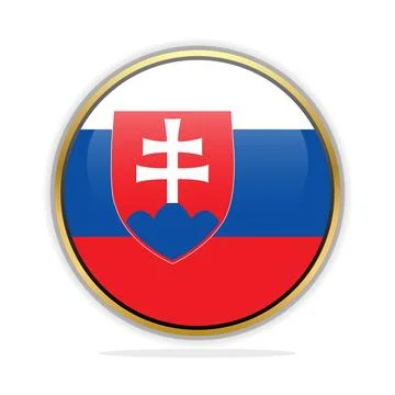 Button Flag Design Template Slovakia Stock Illustration