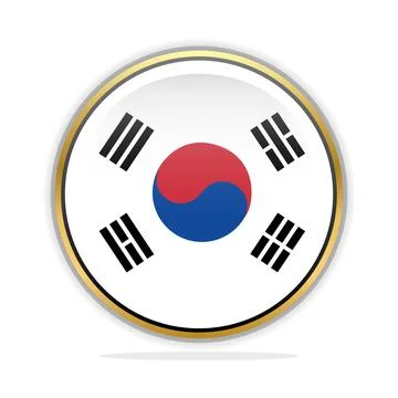 Button Flag Design Template South Korea Stock Illustration