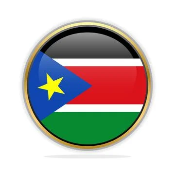 Button Flag Design Template South Sudan Stock Illustration