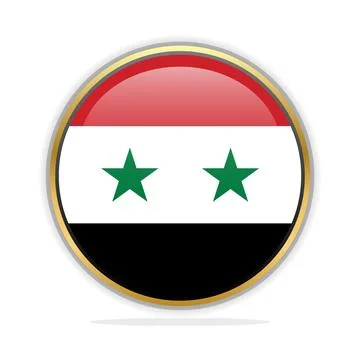 Button Flag Design Template Syria Stock Illustration