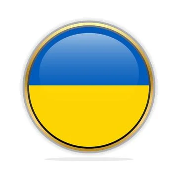 Button Flag Design Template Ukraine Stock Illustration