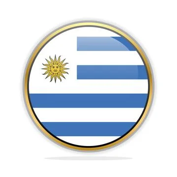 Button Flag Design Template Uruguay Stock Illustration