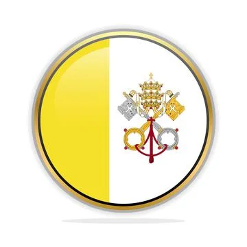 Button Flag Design Template Vatican City Illustrazione stock